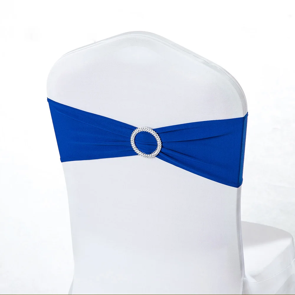 

Wholesale 100pcs/lot Spandex Lycra Wedding Chair Cover Sash Bands Wedding Party Birthday Banquet Chair Sashes Decoration