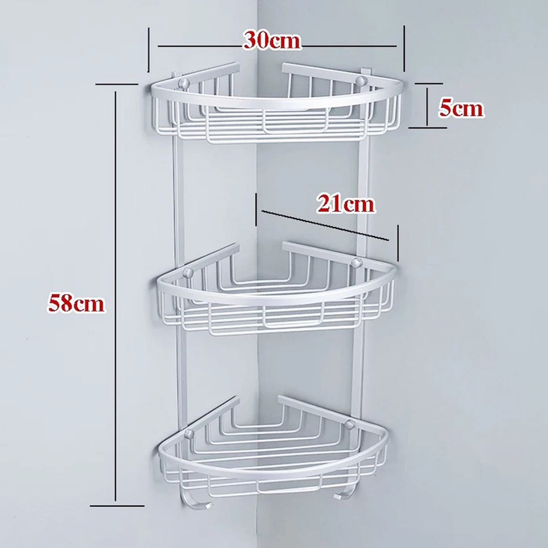 1 шт. алюминиевая корзина с крючком угловая рама для здоровья полки хранения