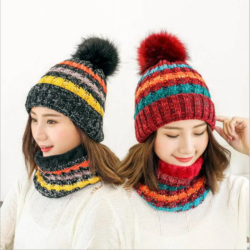 

Шапка Hot Neck зимний теплый шарф, женские шапки, лыжная шапка для девочек, шапки женские шапочки с помпоном, Балаклава, вязаная шапка для мам