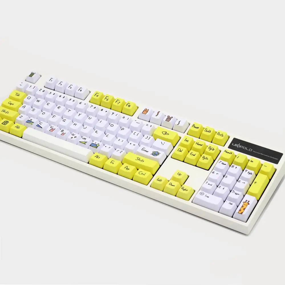 YMDK OEM профиль животных краситель подлежащая покраске PBT колпачок для клавиш 108