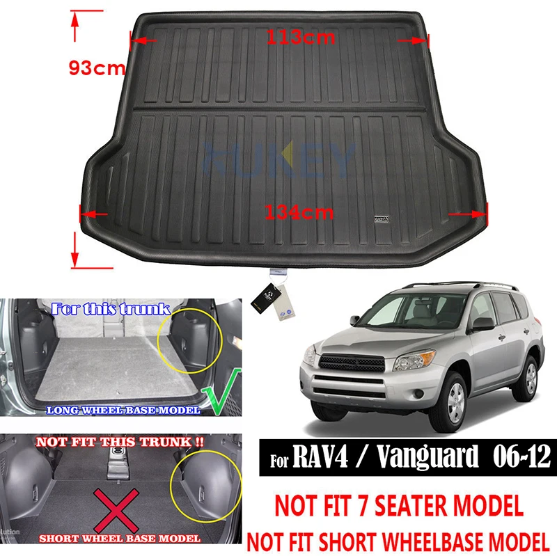 06-12 RAV4 XUKEY для Toyota Prius Yaris Vios Belta RAV4 RAV-4 Land Cruiser Prado J120 J150 Boot грузовой лайнер багажник коврик лоток ковер - Название цвета: 06-12 RAV4