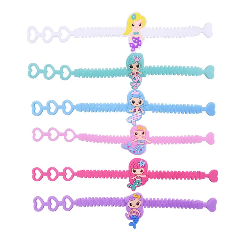 6 шт./компл. Женский мягкий браслет на запястье мультяшный для путешествий