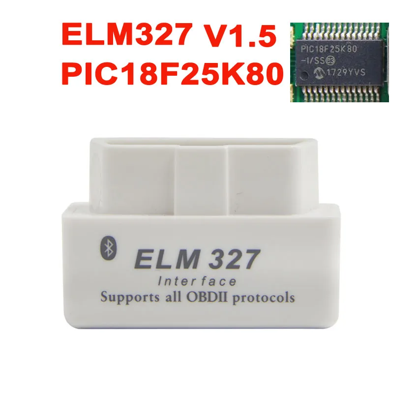 10 шт. ELM327 V1.5 Bluetooth для Android PIC18F25K80 ELM 327 V1.5 OBD2 сканер OBD 2 OBD2 автомобильный диагностический автоматический инструмент считыватель кода - Цвет: White