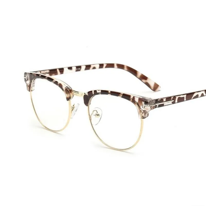 LEOPARD Новые прозрачные линзы Стекло es Для женщин классический оптика глаз Стекло es Для мужчин tF очковые оправы прозрачные линзы оптический пилот Gold рамка Стекло - Цвет оправы: LEOPARD