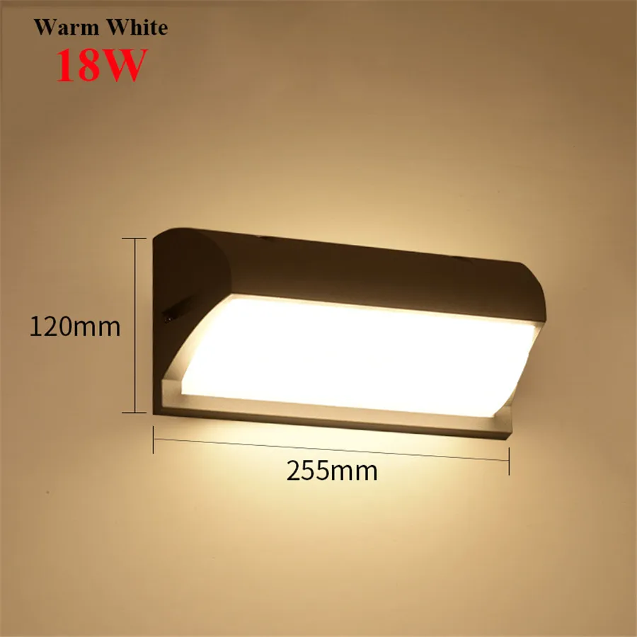 18W Warm White BEIAIDI 18 Вт PIR датчик движения водонепроницаемый садовый крыльцо настенный светильник Открытый прохода коридор ворота настенный светильник Вилла балкон бра - Испускаемый цвет: 18W Warm White