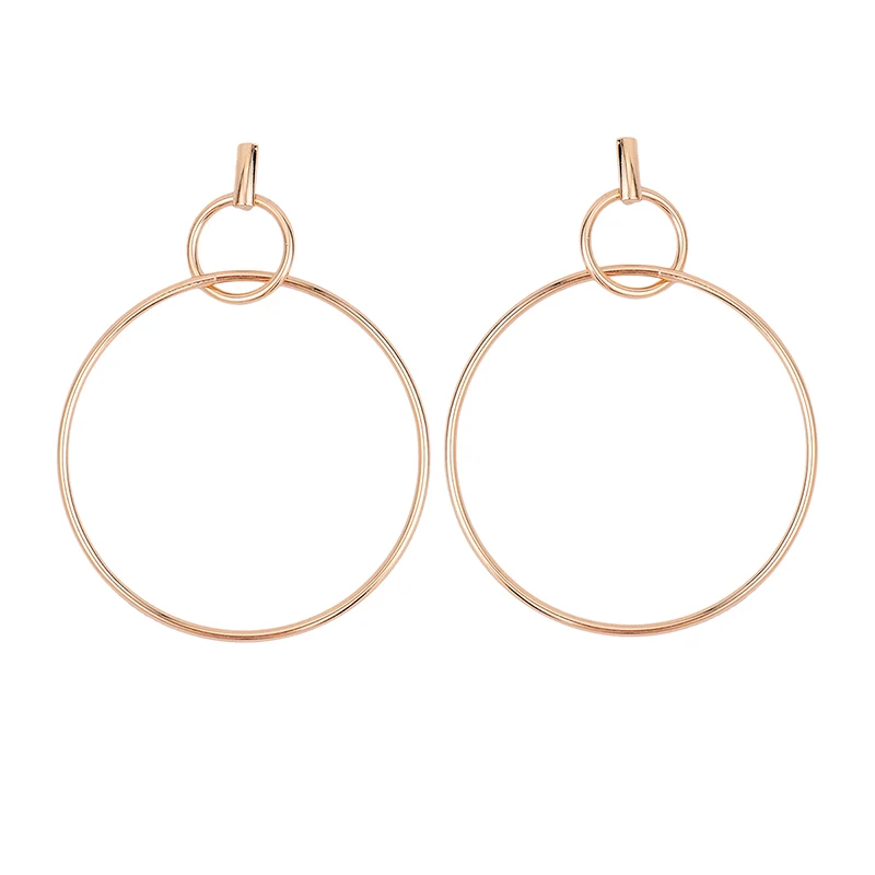 Новый двойной большой круглые серьги ювелирные изделия женщин подарок E0045 |