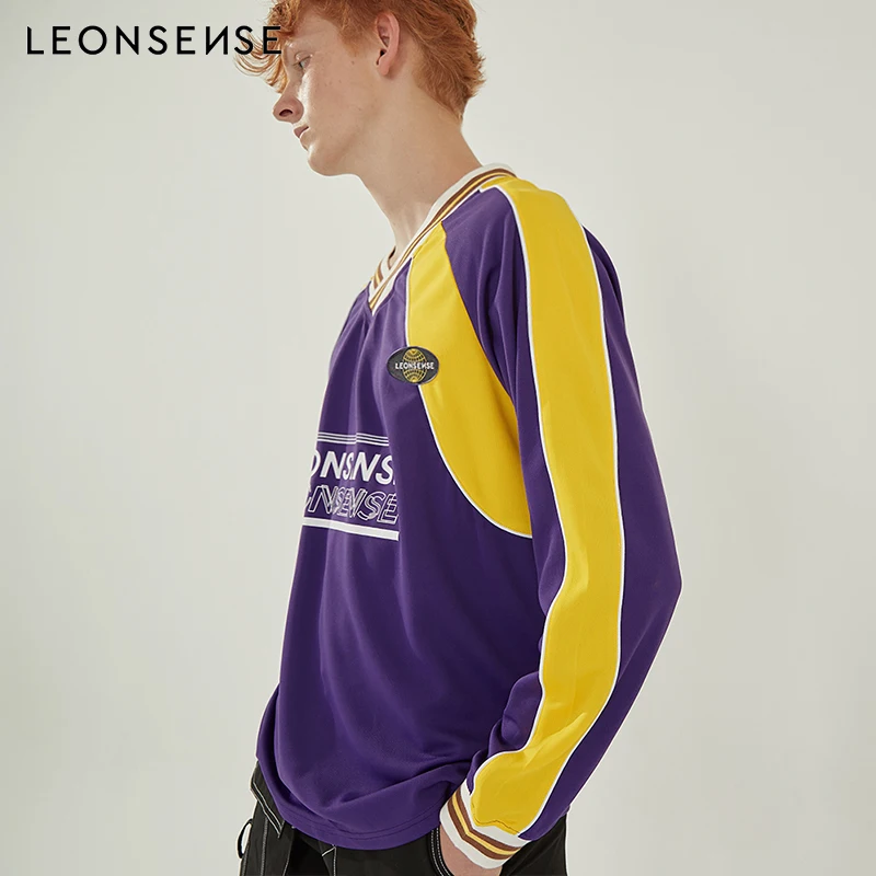 LEONSENSE/Новая мужская осенне-зимняя толстовка с длинными рукавами и v-образным