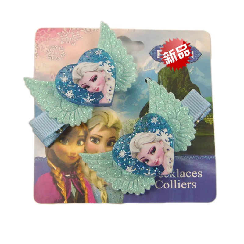 D 2pcs/lot Children's Doll Accessories Frozen Hair Accessories All Inclusive Baby Girl Hair Accessories Aisha Flash Bow Hairpin - Цвет: D