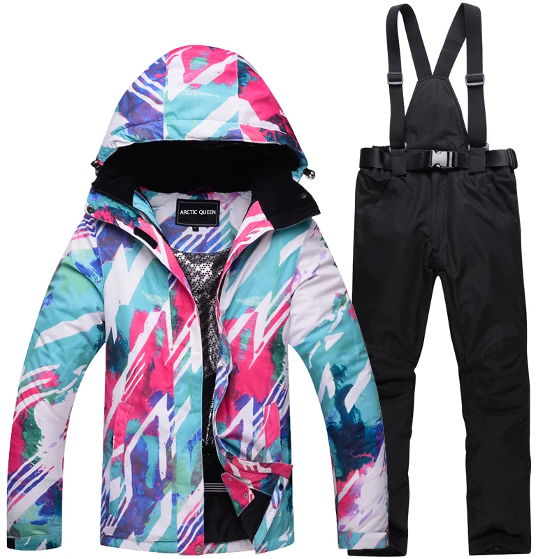 Лыжный костюм для женщин 2018 Горячее предложение водостойкая спортивная зимняя