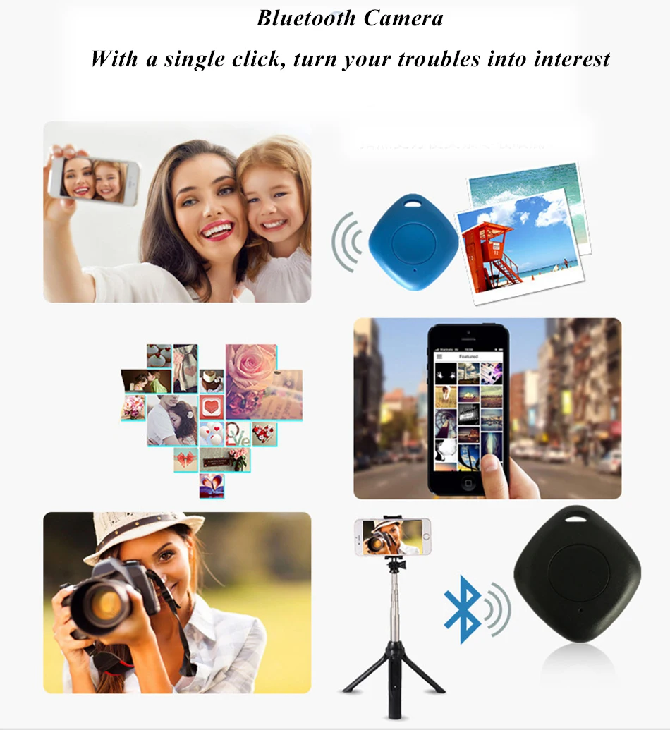 Умный bluetooth беспроводной селфи для телефонов Android IOS дистанционный автотаймер