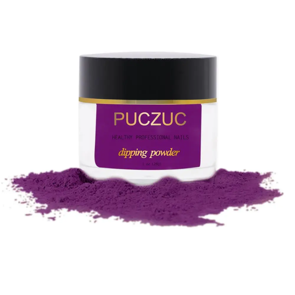 P035-1OZ PUCZUC 1 OZ Full Set Dipping Powder Base Top Coat Kits DIY Dip Nail Powder Manicure Set Brush Saver Powder - Цвет: P035-1OZ