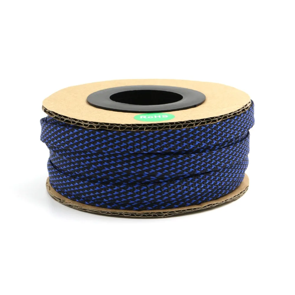 100ft-30m BlackBlue 4 6 8 10 12 14 16mm Braid PET Expandable Sleeving High Density Sheathing Plaited Cable Sleeves | Обустройство