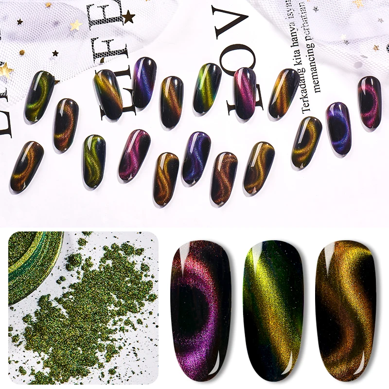 6 коробок/набор 5D кошачий глаз|Блестки для ногтей| |