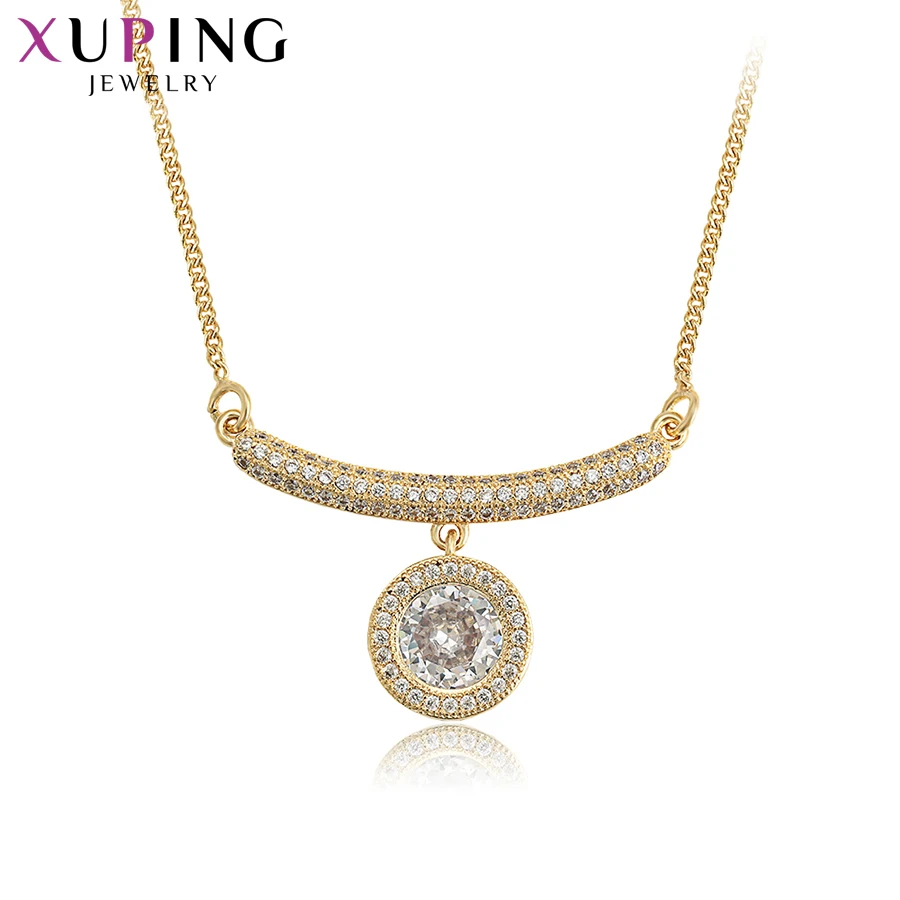Xuping Sweet for Girls Round Design Necklace Synthetic Cubic Zirconia Trendy Jewelry Black Friday Gifts 45288 | Украшения и