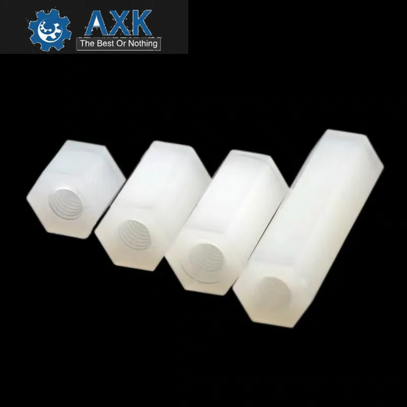 50Pcs M2 M2.5 M3 M4 White Hex Nylon Standoff Spacer Column Flat Head Double Pass Plastic Spacing Screws | Обустройство дома