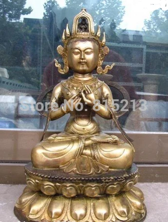 

bi00869 13"Chinese Buddhism Bronze Copper Guan Yin Kwan-yin Bodhisattva Buddha statue
