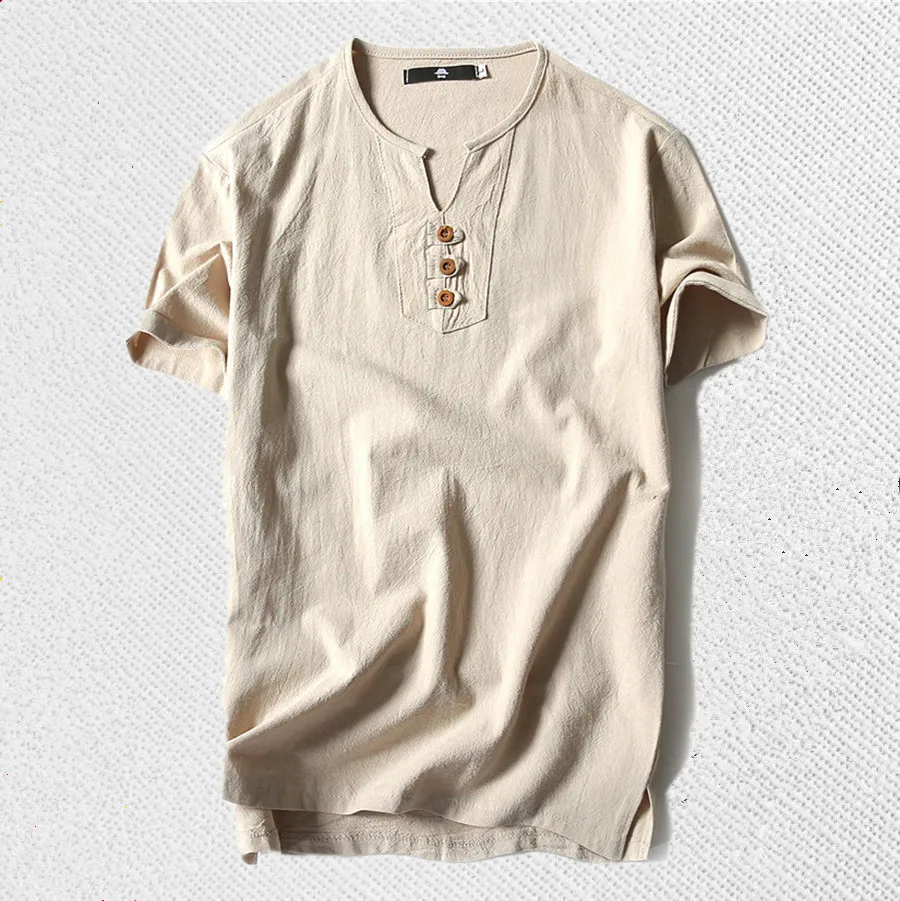 

Linen Shirts Solid Basic Long Sleeve T Shirt Men Spring New Crew Neck T-shirts Fashion Tops Tee Plus Size M-4XL 5XL 6XL 7XL