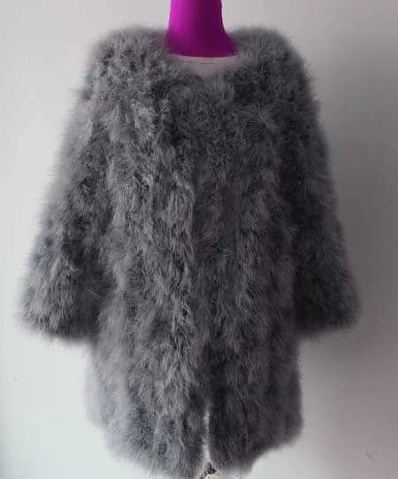 dark gray Длинный 75 см рукав 60 см осень и зима Страусиная шерсть Турецкая Шерсть Шуба с длинным рукавом женский мех кролика Лисий мех - Цвет: dark gray
