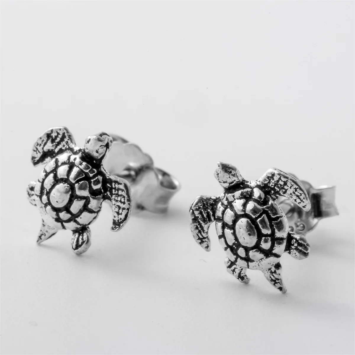 Серьги-пусеты в виде черепахи из стерлингового серебра 925 пробы с животным