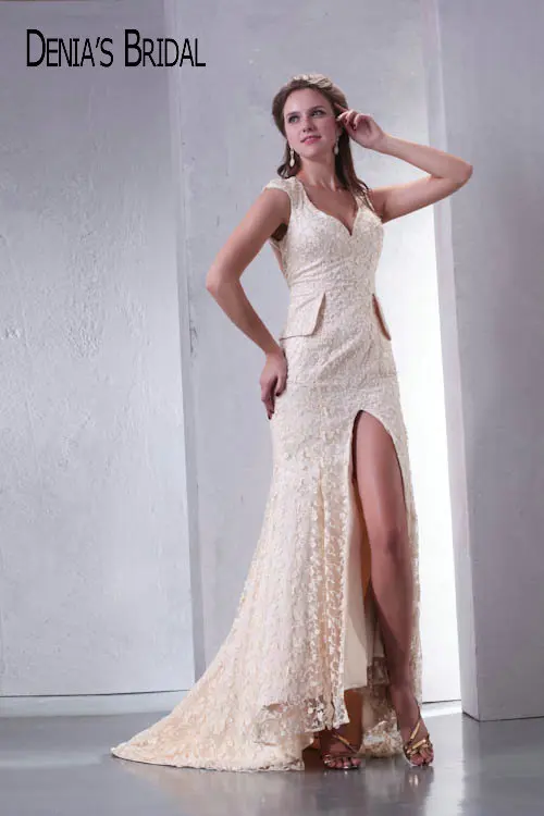 Реальные фотографии оригинальные кружевные вечерние платья-русалки с высоким