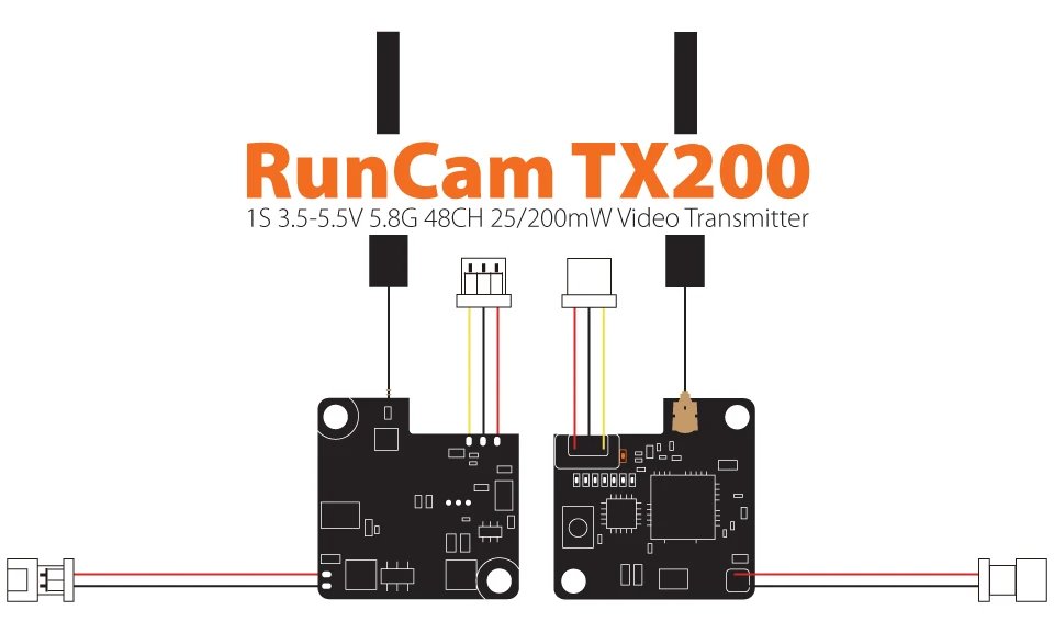 RunCam TX200 3,5-5,5 V 5,8G 48CH видео передатчик