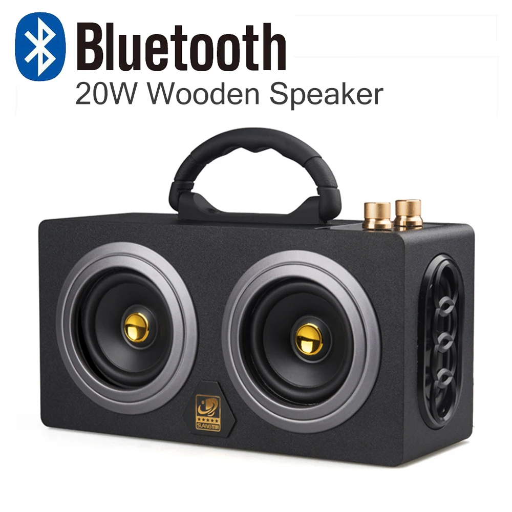 Портативный 20 Вт деревянный открытый Bluetooth 4 2 динамик беспроводной стерео супер