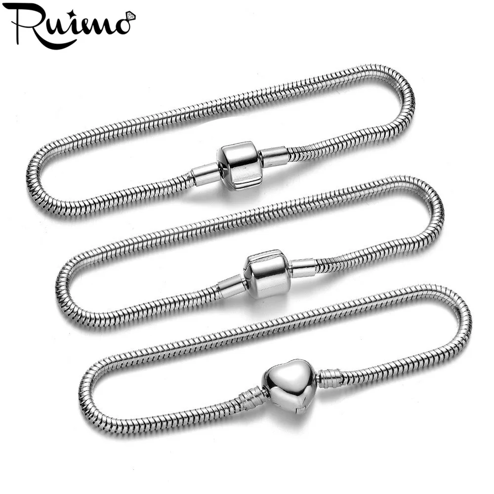 Браслет RUIMO из нержавеющей стали 316l в форме сердца женский браслет|snake chain