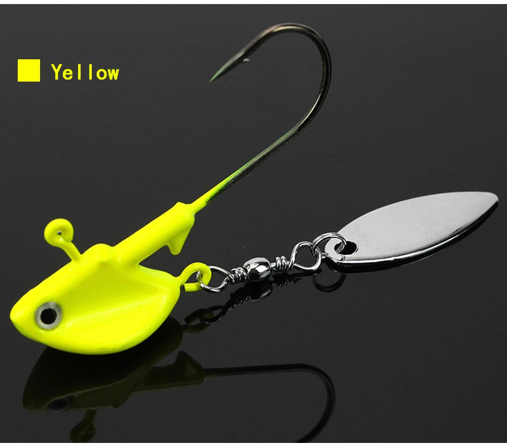 JACKFISH 1 шт., металлические крючки 6 г, 10 г, 14 г, свинцовая головка, крючок для приманки, джиг-голова, искусственные блестки, разноцветные рыболовные снасти, крючки