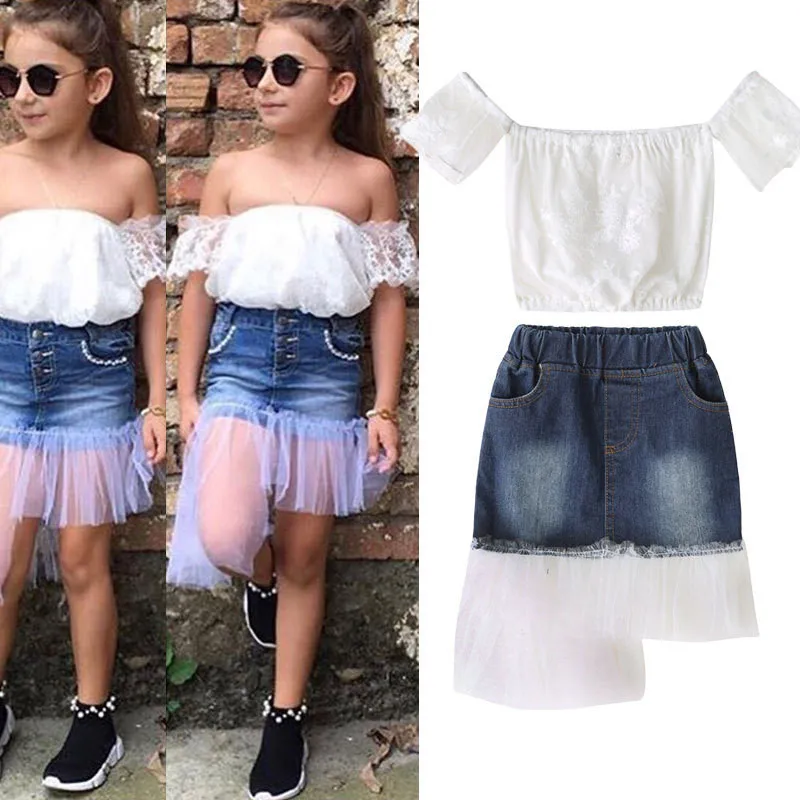 Детский комплект одежды из 2 предметов хлопковая рубашка без бретелек и