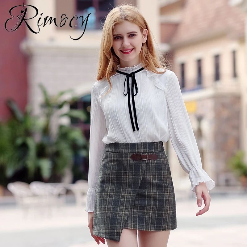 Rimocy Весна 2018 г. Новые Модные женские короткие юбки Женская Повседневная Высокая