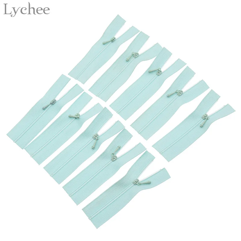 Mint Blue Личи 10 шт. Мини молния Кукла одежда молния DIY ручной работы шитье скрапбукинг аксессуар для одежды аппликация - Цвет: Mint Blue