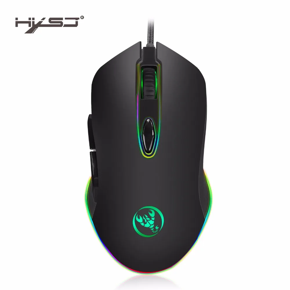 Игровая мышь проводная USB оптическая 4800 точек/дюйм RGB световая с подсветкой