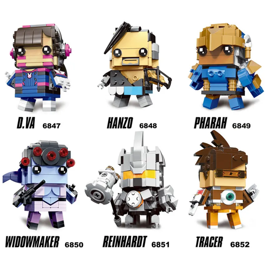 Decool милые кукольные надзиратели строительные блоки РОБОТ D. VA Hanzo Pharah widowmaker Reinhardt