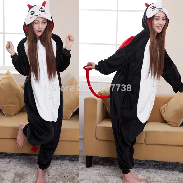 Кигурумы для взрослых пижамы с дьяволом унисекс комбинезон животными