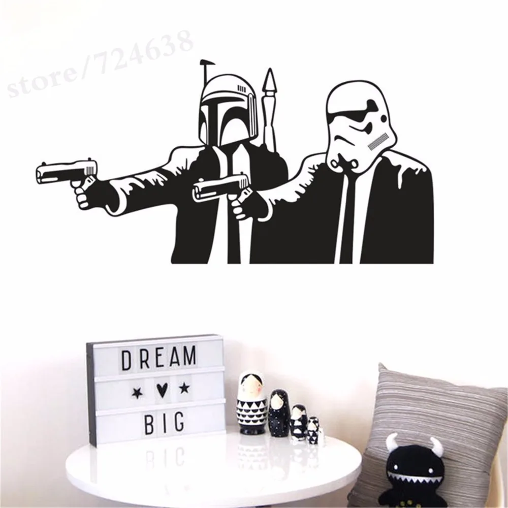 Мультяшные Звездные войны ПВХ Настенные Стикеры для детской комнаты гостиной