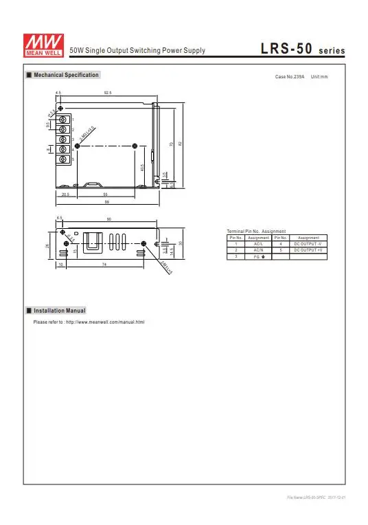 Бренд MEAN WELL представляет LRS-35 50 75 100 W 3,3 V 5V 12V 15V 24V 36V 48 V meanwell LRS-100 3,3 до 5 лет, 12 предметов в упаковке 15 24 36 48 V 100 W импульсный источник Питание
