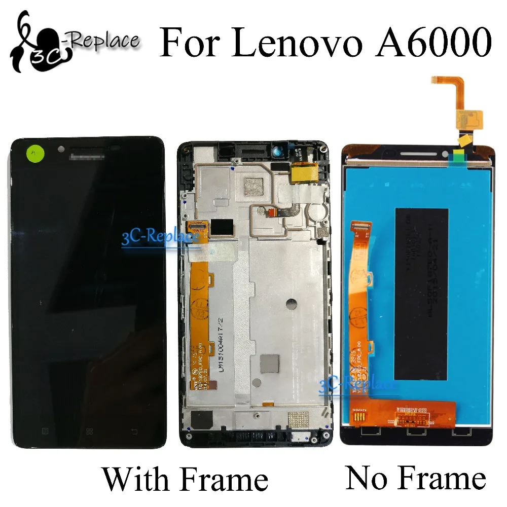 Высококачественный черный ЖК-дисплей 5 0 дюйма для Lenovo A6000 / A6000-l Plus + дигитайзер