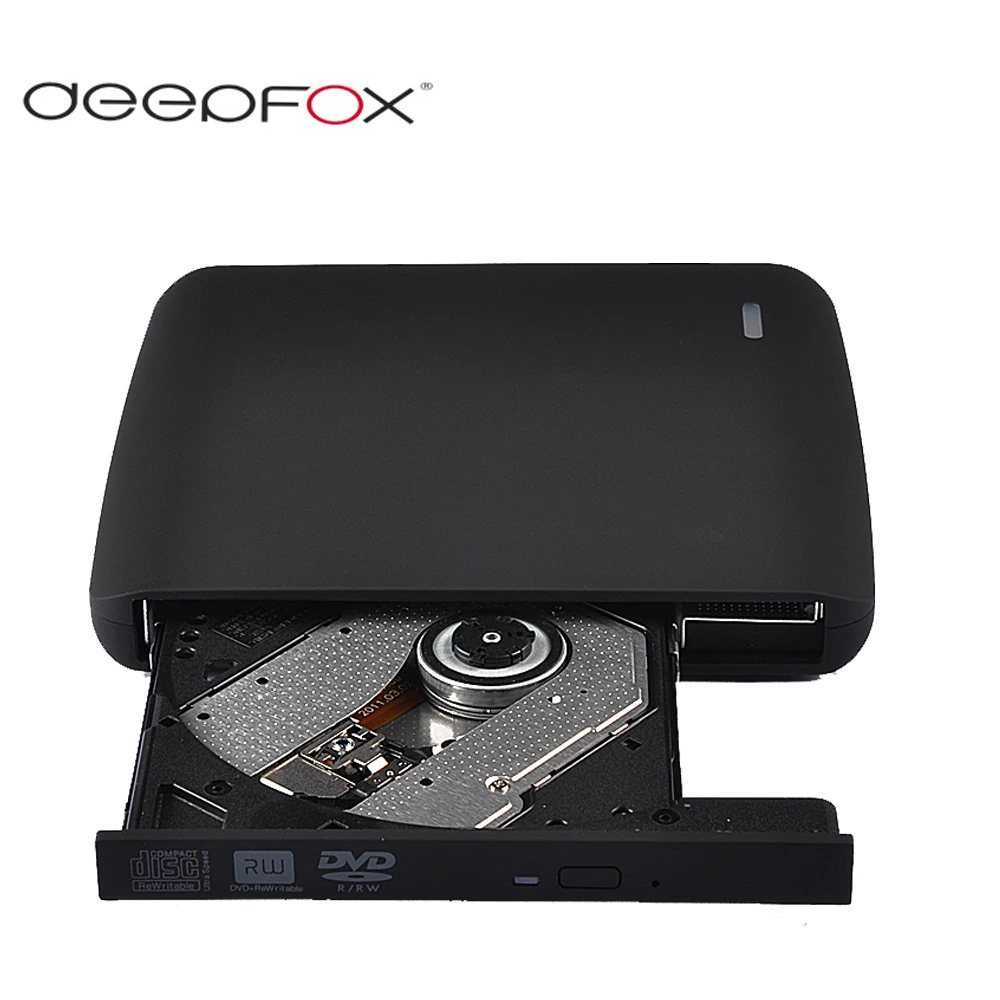 Внешний портативный оптический привод Deepfox DVD CD ROM RW USB 2 0 CD/DVD запись для ноутбука
