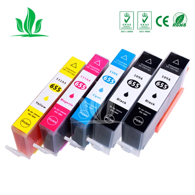 5 шт. 655XL совместимый 655 чернильный картридж Замена для HP HP655 deskjet 3525 5525 685 670 655xl 4615 4625
