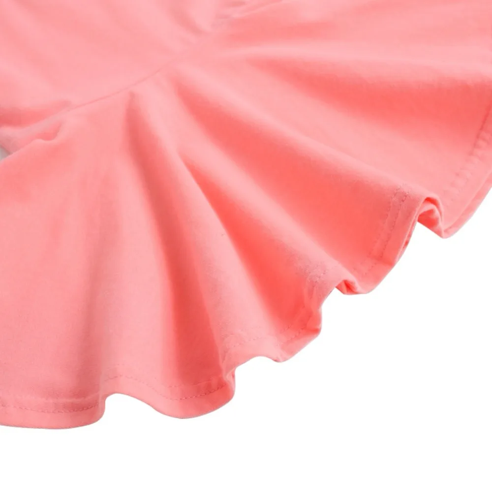 Baby Toddler Girl Short Sleeve Solid Color Casual Dress Summer Girls Dresses Newest | Детская одежда и обувь