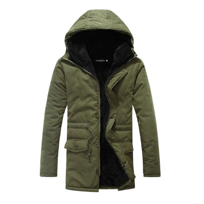 Мужские зимние куртки хлопковые приталенные теплые толстые парки Студенческая