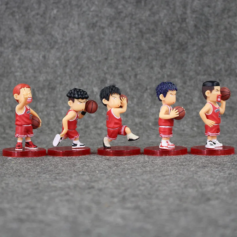 5 шт./лот SLAM DUNK Shohoku баскетболист Аниме фигурки Куклы Hanamichi Sakuragi Rukawa Kaede крутая модель для детей