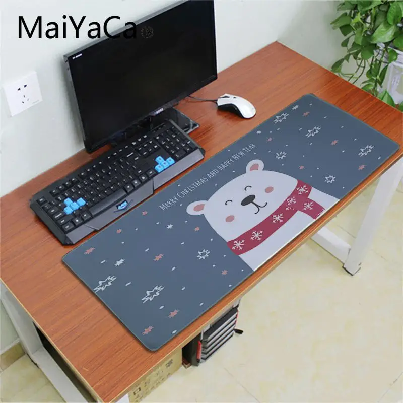 Удобный коврик для мыши Maiyaca с мультяшным белым медведем игровой скоростной