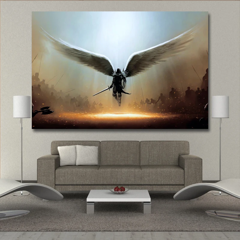 Картина на холсте с ангельскими крыльями Тирелла настенный художественный