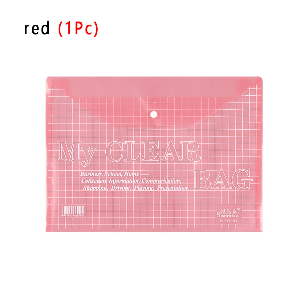 Style 2 - red A4 цветная молния прозрачная сумка-файл для документов сумка Папка с файлами простой пенал канцелярский школьный офисный принадлежности - Цвет: Style 2 - red