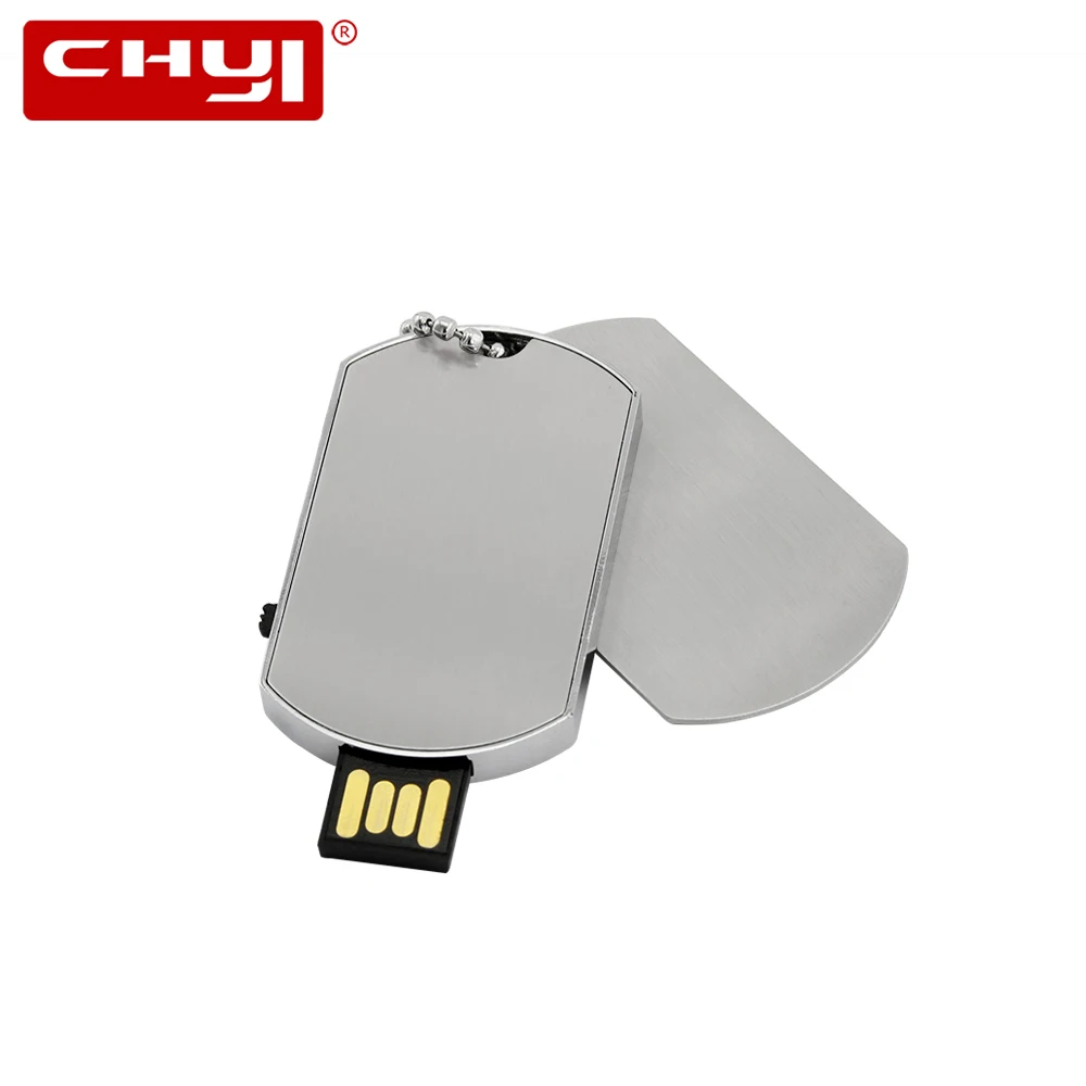 CHYI водостойкое ожерелье военный Dog Tag Shaped USB флешка Pendrive Memory Stick ручка драйвер 4ГБ