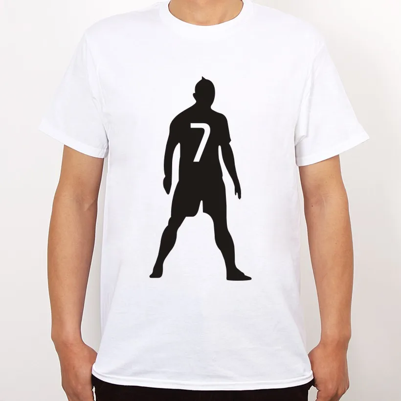 2016 Серый Криштиану Роналду 7 Печать Футболки Camisetas Продлен Футболка Мужская