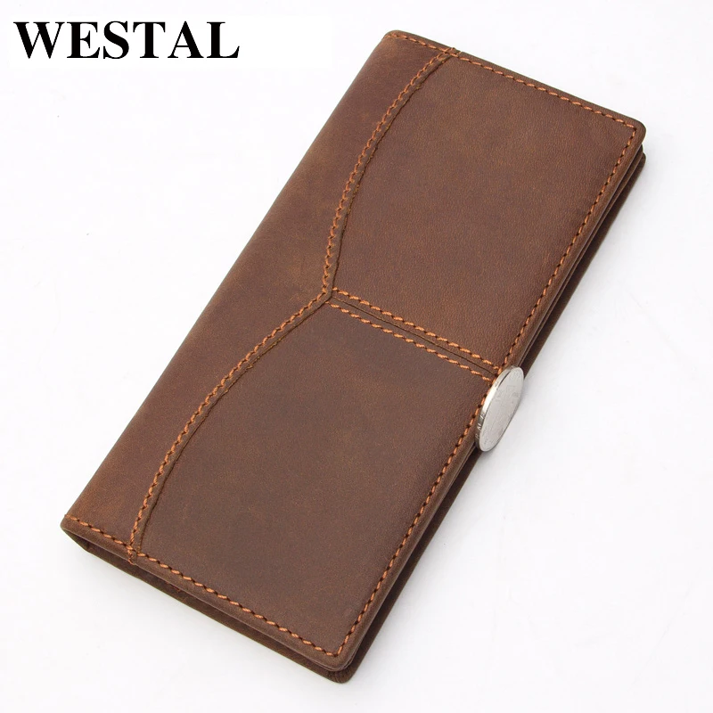 WESTAL винтажный кошелек мужской натуральная кожа портмоне мужское кошелёк мужские