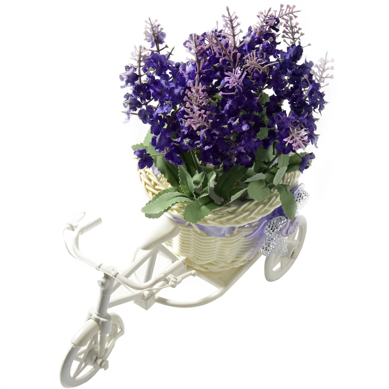 dark purpel Ваза из искусственного ротанга, трицикл+ цветы, искусственные цветы, набор букетов, лаванда, искусственные цветы, свадебный подарок на день рождения, украшение - Цвет: dark purpel