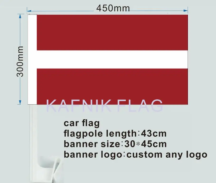 KAFNIK 30x45 см Латвия флаг на окно автомобиля с флагштоком бесплатная доставка 0000333 |